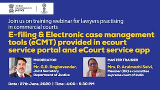Webinar on Training for E-filing & Electronic case management tools (eCMT)