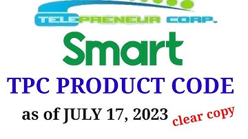 TPC Product Code for SMART | TPC Product Code as of July 17, 2023 | Clear Copy of TPC Product Code