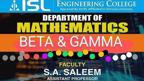 Beta functions | Gamma functions | Part-I