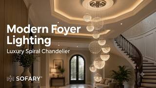 Modern Foyer Lighting Ideas:How to choose a crystal chandelier that elevates high ceilings