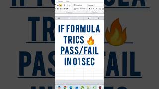 Excel IF Formula | PASS FAIL in 10 Seconds 🔥 #shorts #excel #ifformula