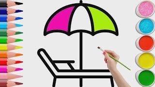 Bolalar uchun soyabon rasmini chizish Drawing a Picture of Umbrella رسم صورة مظلة للاطفال