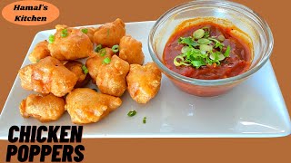Crispy fried chicken poppers recipe | How to make chicken poppers at home | Chicken popcorn recipe