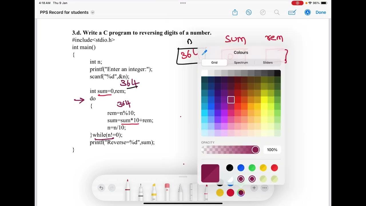 5.4 C Program to find Reverse of a number - YouTube