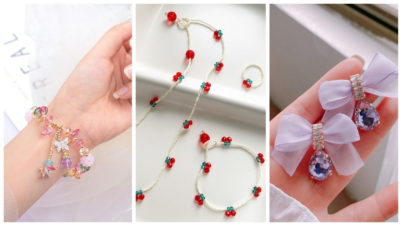 🌸اصنعي اكسسوارات للعيد خواتم اساور حلقات من الخرز بأقل تكلفة 👌💎#اعمال يدوية للبنات