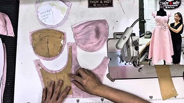 🔴 Chia sẻ : Kiềm tra rập khi  may đầm cúp ngực rời - tay ly A