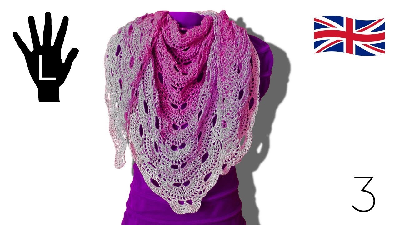 Virus Shawl 3 lefty crochet pattern - Woolpedia - YouTube