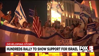 Hundreds rally on Las Vegas Strip to show support for Israel