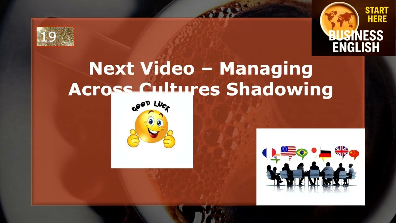 Studying Business English over Coffee - Managing Across Cultures   🤝