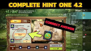 V4.2 Quiz Answer Hint 1 | PUBG Mobile 4.2 Quiz