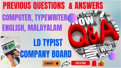LD TYPIST COMPANY BOARD PREV QUE & ANS #psc #ldtypist #computer #typewriter #malayalam #english #pyq