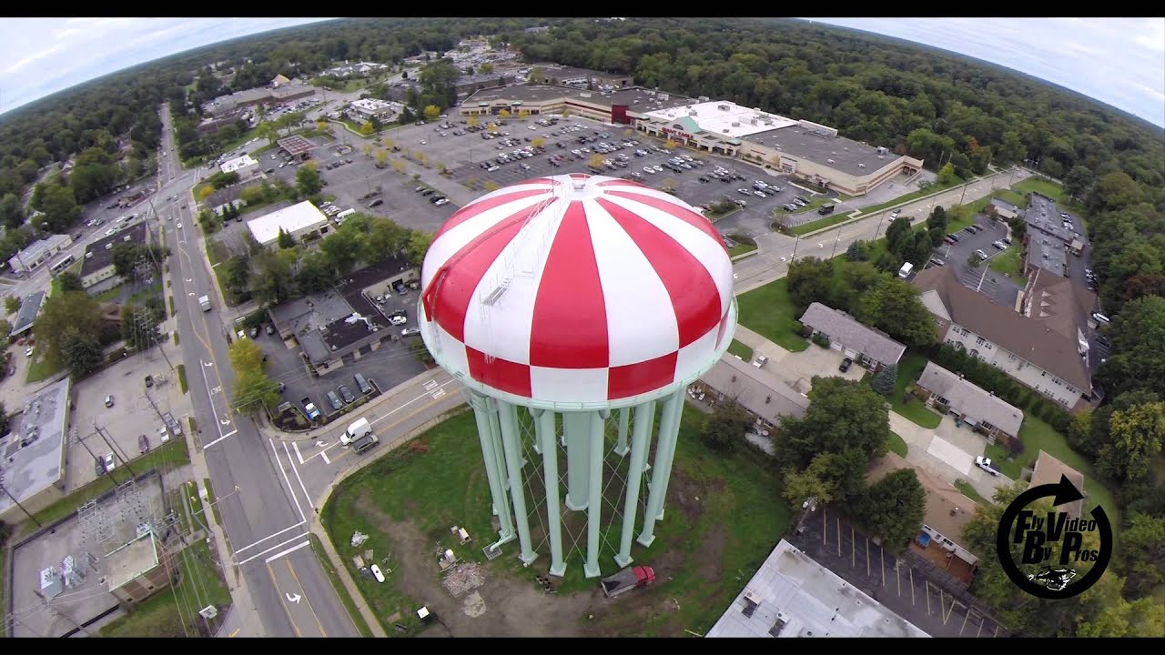 N. Olmsted water tower drone view FlyByVideoPros DJI Phantom 2 GoPro