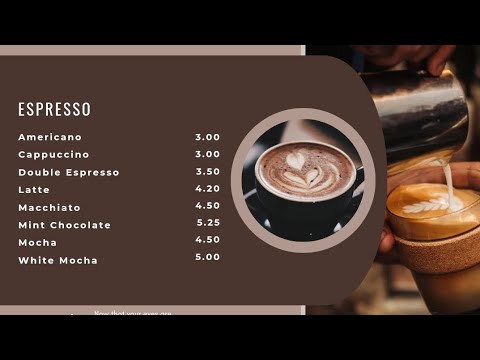 تصميم منيو قهوة عن طريق كانفا في دقيقتين       2