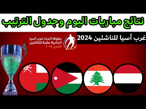 نتائج مباريات غرب آسيا للناشئين وترتيب المجموعات اليوم الإثنين