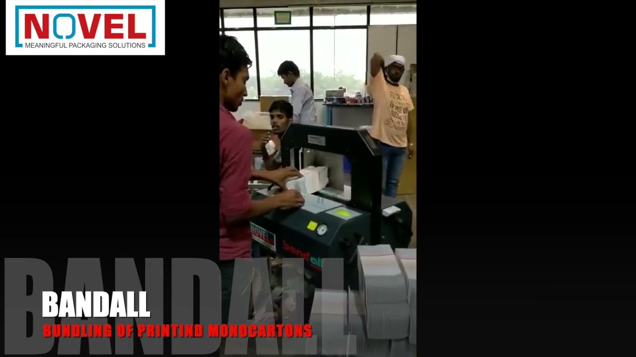 Bundling of Printed Mono cartons using BANDALL Banding Machine   NOVEL