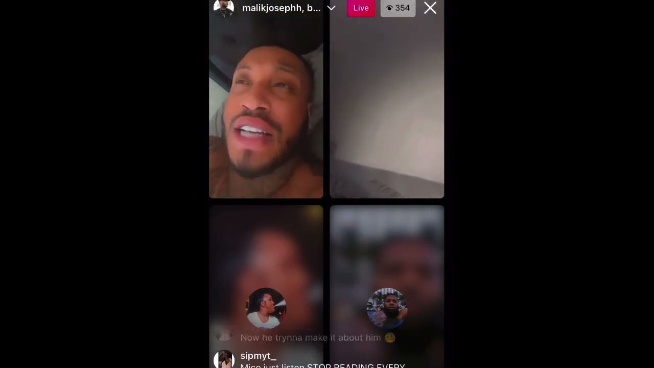 Malik Joseph address  more his drama going on this morning over on IG. ? 👀 1/30/22