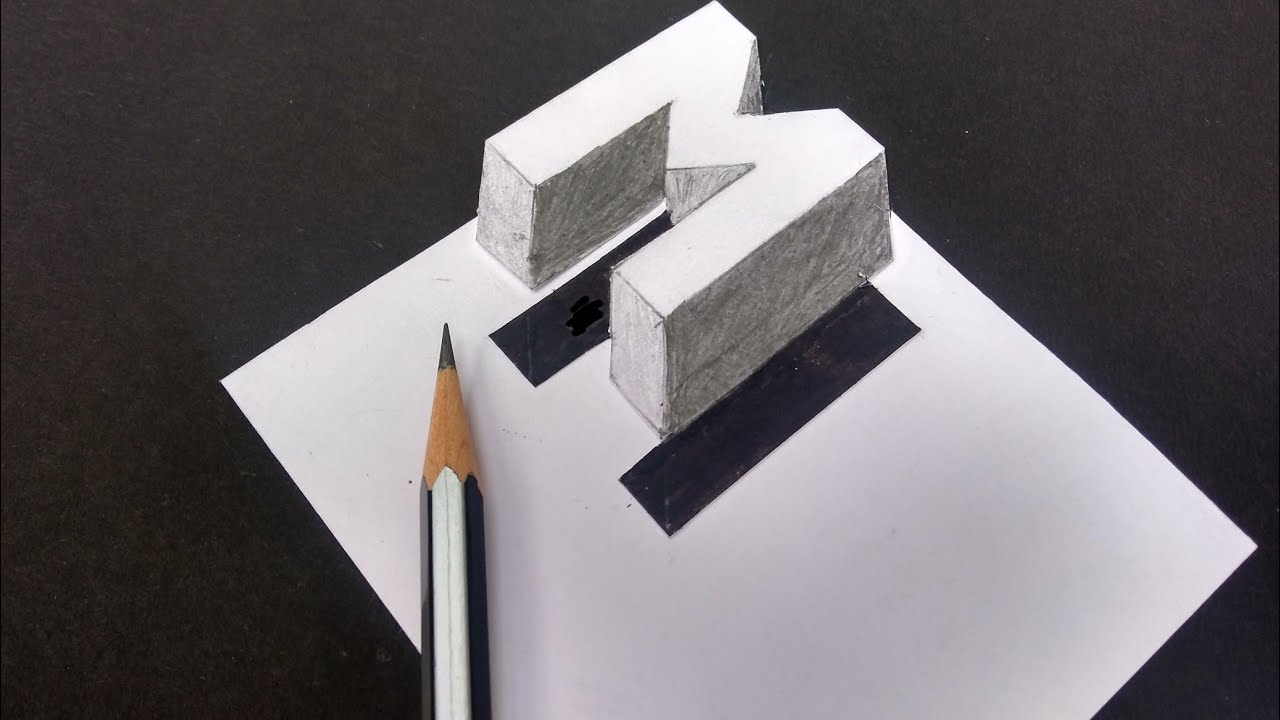 How to draw floating letter "M" YouTube