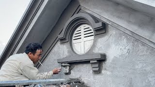 Excellent Skill Rendering Sand & Cement Decorate On Concrete Windows