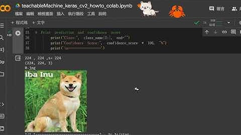 如何將teachable Machine訓練好的模型在Google colab執行python opencv程式