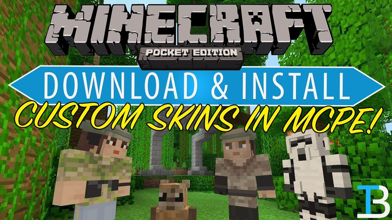 How To Download Install Custom Skins In Minecraft Pe Get Custom Mcpe Skins Youtube - minecraft pocket edition iphone roblox fortnite mcpe png clipart