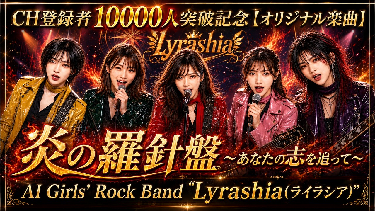 【MV】炎の羅針盤【あなたの志を追って】:Requiem/AI Girls’ Rock Band “Lyrashia”