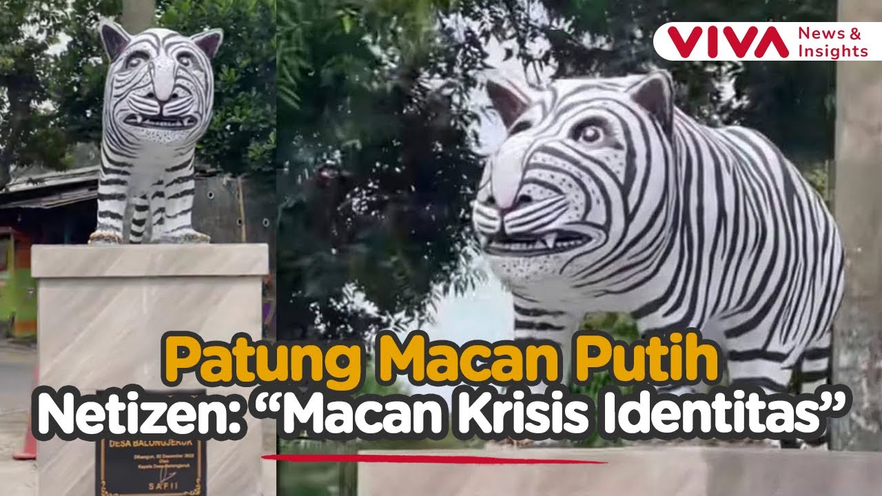 Viral Patung Macan Putih di Kediri Bikin Heboh