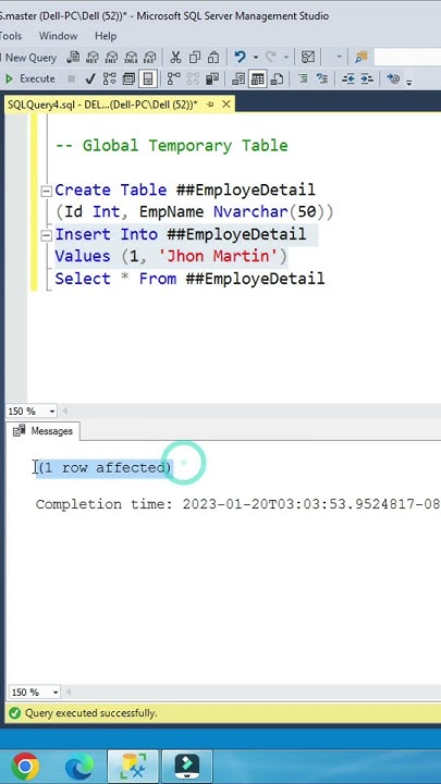 How to Create Local & Global Temporary Table in SQL Database | Learn ...