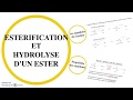 Estérification et hydrolyse d'un ester