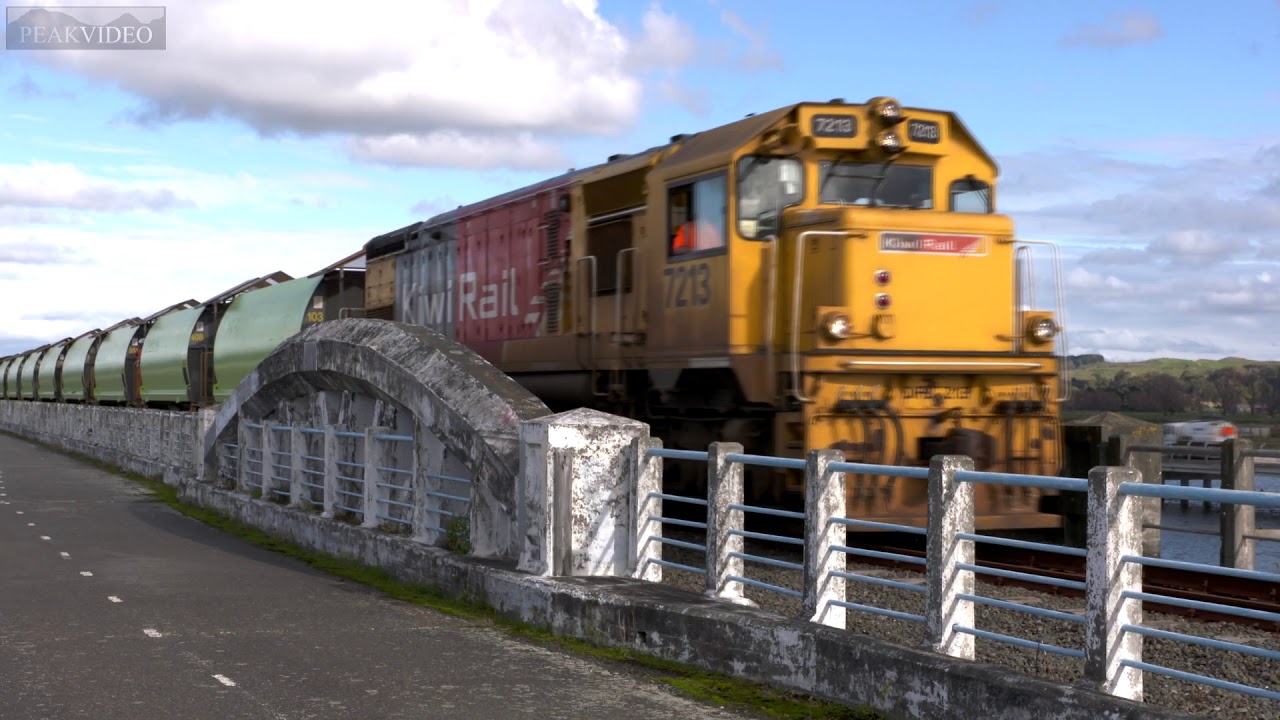 Historic first work train laying ballast on Napier to Gisborne line ...