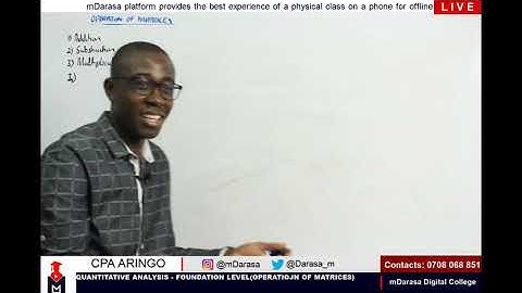 CPA QA - FOUNDATION LEVEL- OPERATIONS OF MATRICES