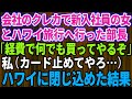 【スカッとする話】会社のクレジットカードを使って新入社員とハワイ旅行へ行った部長「何でも買ってあげる」私（カード利用停止してやろ）→会社のクレジットカードを止めて物価高のハ