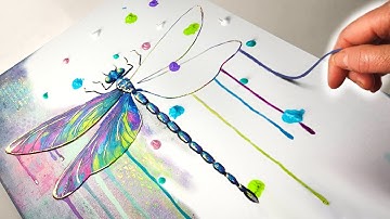 Step by Step TEXTURE Art YOU Can Try! Colour EXPLOSION - Stunning Dragonfly! | AB Creative Tutorial