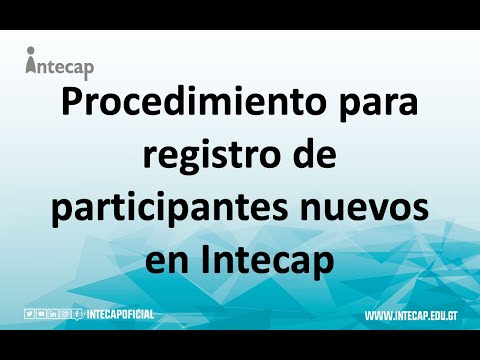 Registro participantes nuevos Portal Participantes del Intecap