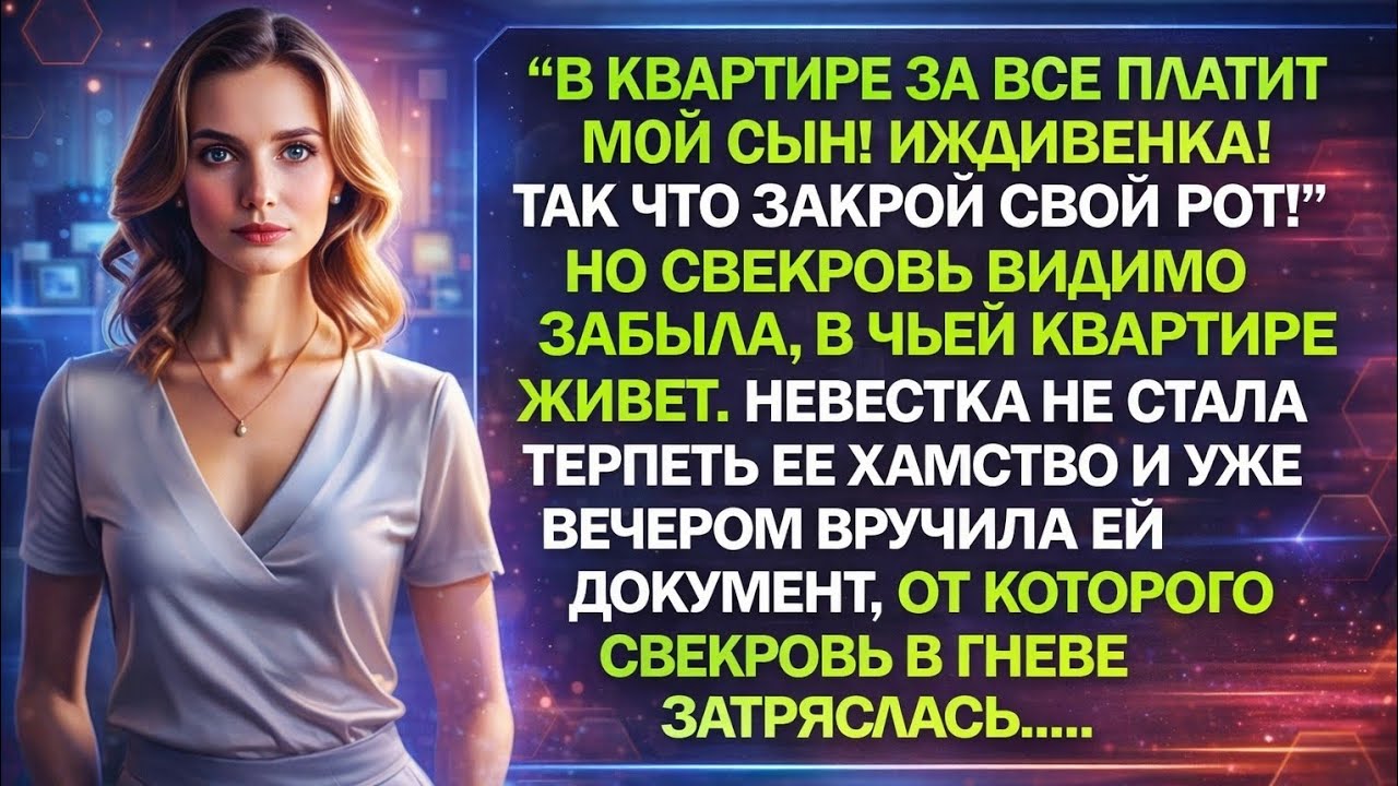 Невестка не стала терпеть хамство свекрови и уже вечером вручила ей документ, от которого  она...