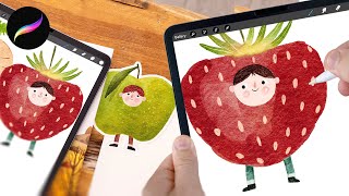 Procreate illustration technique  // How to paint happy children, procreate for beginners