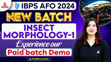 Insects Morphology #1 | Demo Class | IBPS AFO Prelims Preparation | Entomology by Pratibha Mam
