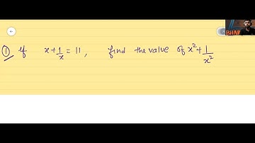 if x+ 1/x =11, find the Value of X^2 +1/x^2|BHARTI COACHING CENTRE