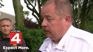 Livonia Fire Chief Robert Johnson, Homeland Security Director Brian Kahn talk tree incident