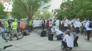 Dozens rally for memorial ride to honor cyclist hit, killed in DC