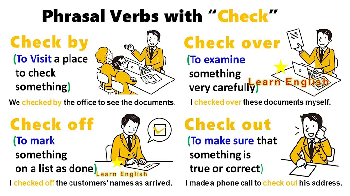 Phrasal Verbs with Check in English: Check out, Check in, Check by, Check off, Check over
