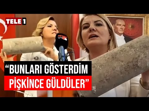 İzmit Belediye Başkanı Fatma Kaplan Hürriyet Meclis'e asbestli boru getirdi