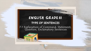 7.1 | Explanation of Command, Statement, Question, Exclamatory Sentences | II English |MerapnaSchool