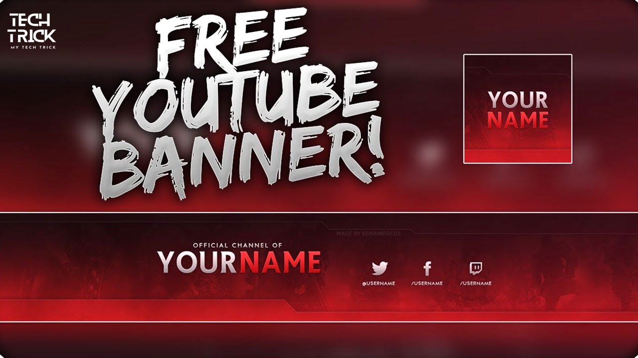 how to make banner online free | channel art - YouTube