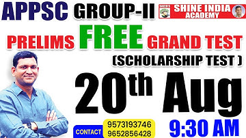 APPSC GROUP-II | PRELIMS FREE GRAND TEST | SCHOLARSHIP TEST | #group2 #appsc #trending  #saeedsir