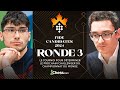 Candidats 2024  ronde 3  alireza firouzja  fabiano caruana avec blitzstream fab et mazetovic 