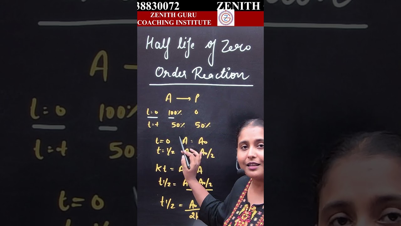 Half Life Of Zero Order Reaction   l 1 Min Chemistry  071 l Class 12 