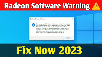 2023 FIX - The version of AMD RADEON SOFTWARE you have launched is not compatible with the graphic