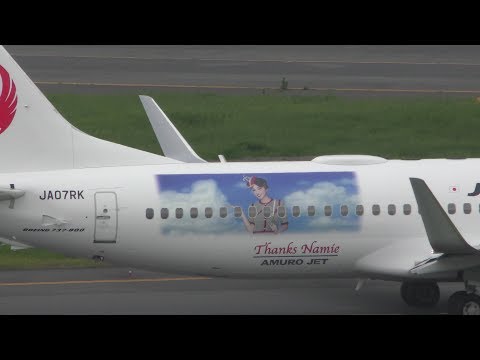 ✈[4K] 羽田初飛来!! 安室奈美恵 “AMURO JET” JTA B737 JA07RK