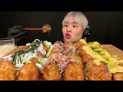 ASMR 揚げたこ焼き大食い‼️〜タコパ前は部屋の衣類をしまいましょう〜【咀嚼音】