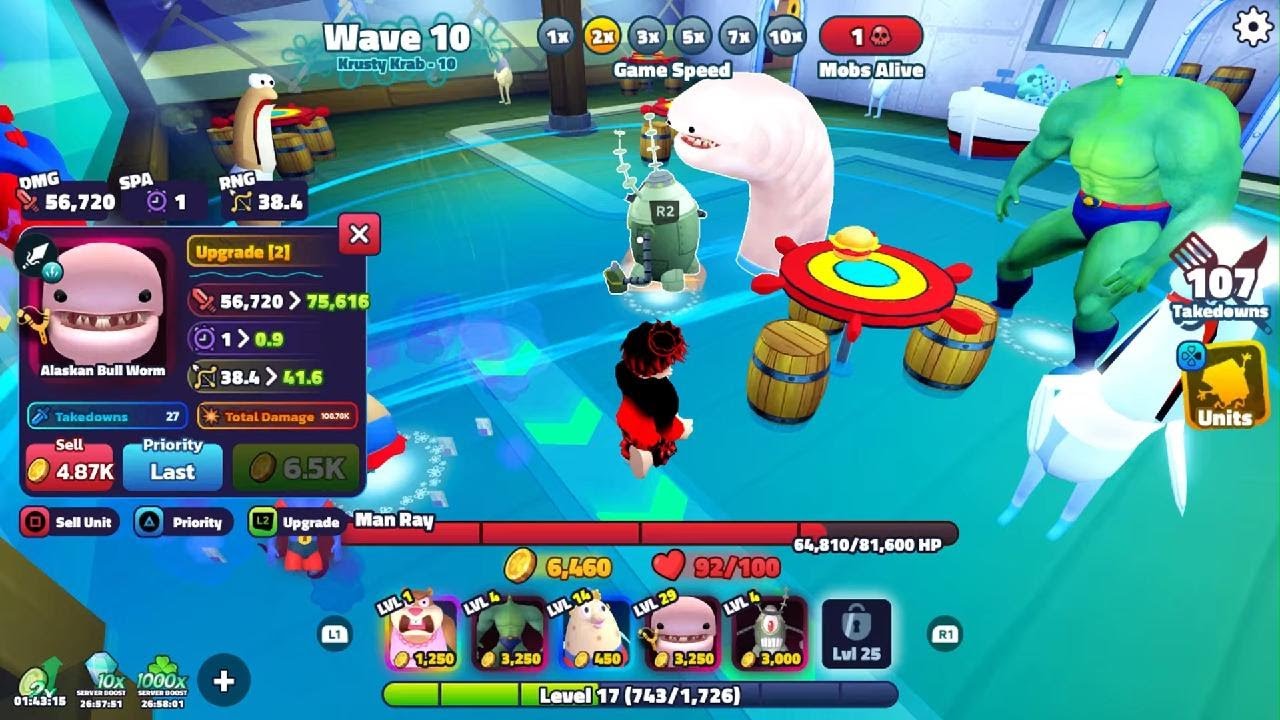 I can finally speak Playing SpongeBob Tower Defense with my friend